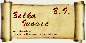 Belka Ivović vizit kartica